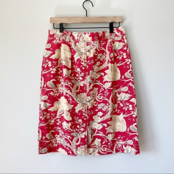 Pendleton Red & Cream Oriental Floral Skirt - Picture 8 of 8